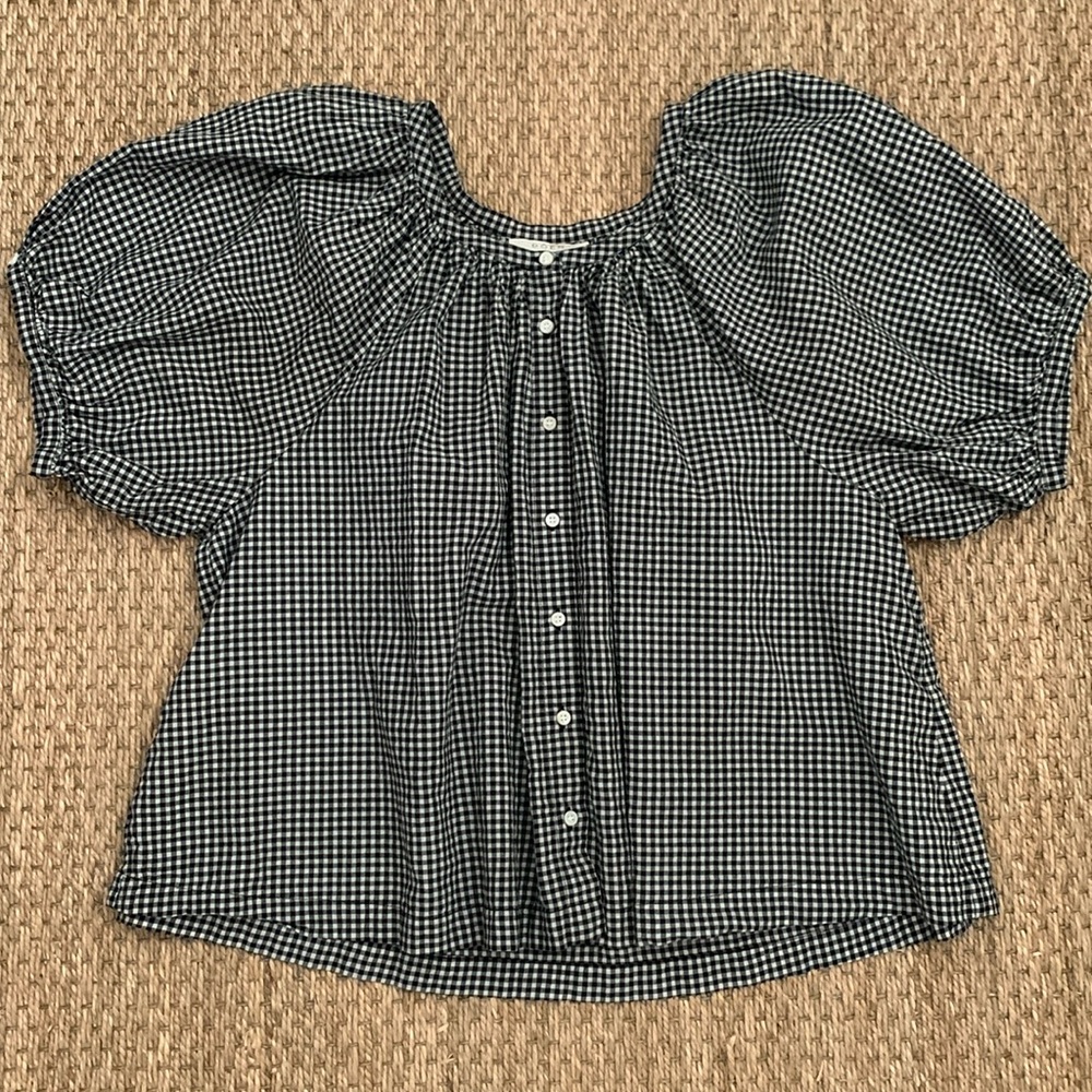 Doen June Top in Black & White Maddalena Gingham